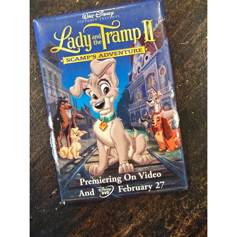 Disney Lady and the Tramp II Scamp's Adventure Video Promo Pin Pinback